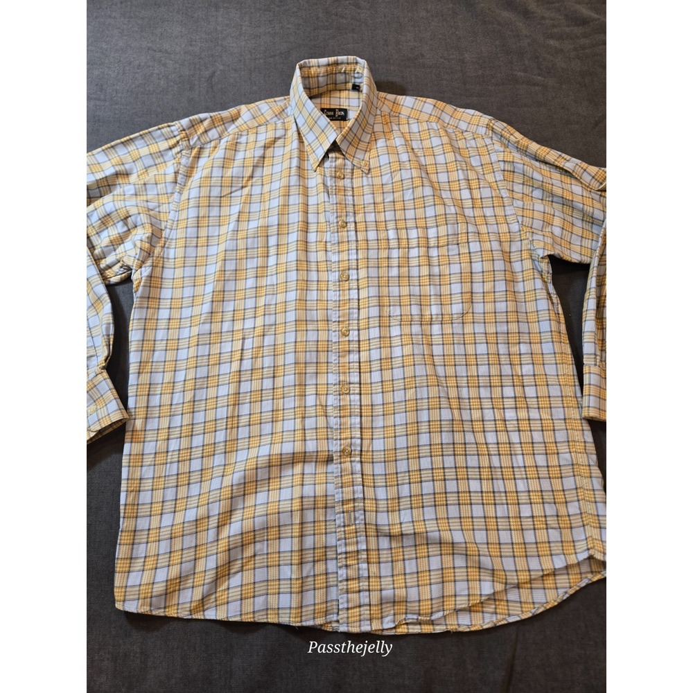Vtg Gitman Bros Shirt Mens Large Houndstooth Check Long Sleeve Made in USA